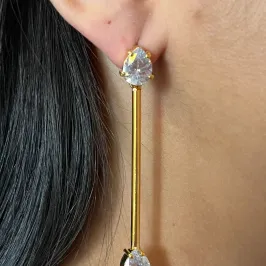 Brinco Longo Gota Zircônia