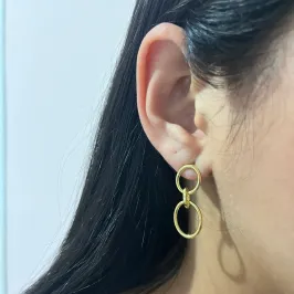 Brinco Dois Elos Vazados