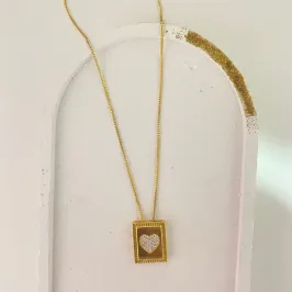 Colar Plaquinha Coração