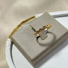 Anel Quadrados com Zircônia