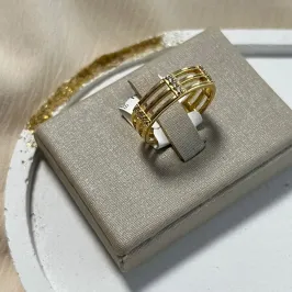 Anel Triplo com Zircônias