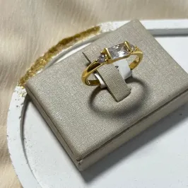 Anel Zircônia Navete