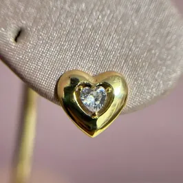 Brinco Coração com Zircônia