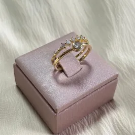 Anel Duplo Zircônia