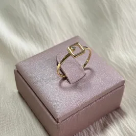 Anel Quadrado Vazado