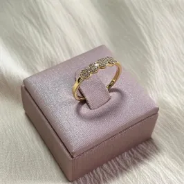 Anel Quatro Pontos Zircônia