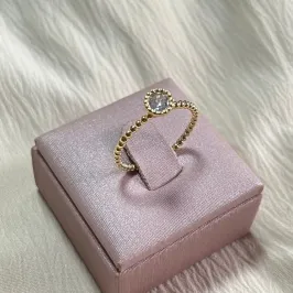 Anel Solitário Bolinhas