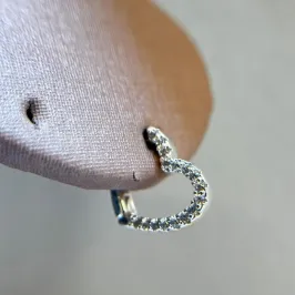 Brinco Argolinha Coração Pontinho