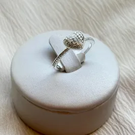 Anel Coração Cravejado