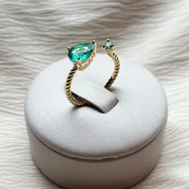 Anel Duas Pedras em Gota Colorida