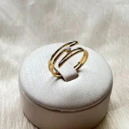 Anel Duplo com Zircônia
