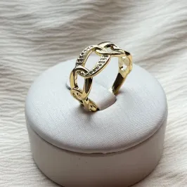 Anel Elos com Centro Cravejado