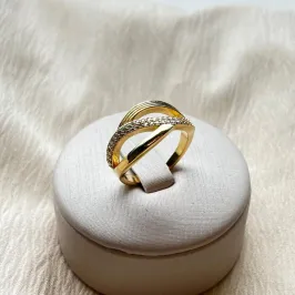 Anel Ondas Cravejado