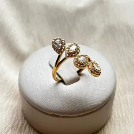 Anel Quatro Gotas Cravejadas