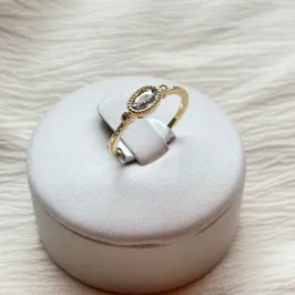 Anel Zircônia Linha Fina