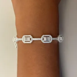 Bracelete Quatro Retângulos Cravejados