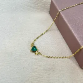 Tornozeleira Cadeado Coração Verde