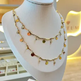 Colar duplo zircônia