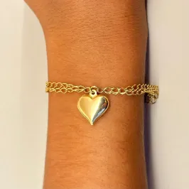 Pulseira Corrente c/ Coração