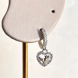 Brinco Argolinha com Pingente Árvore da Vida