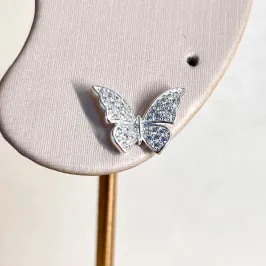 Brinco Borboleta Cravejado