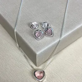 Conjunto Coração Rosa
