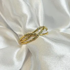 Anel Entrelaçado Cravejado