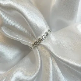 Anel Corações Zircônia