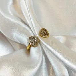 Anel Dois Corações Aberto