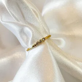 Anel Falange Três Zircônias