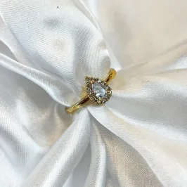 Anel Gota Cravejada Borda