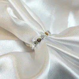 Anel Losângos Cravejado