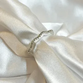 Anel Ondulado Cravejado