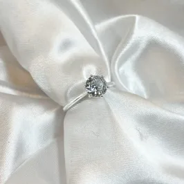 Anel Solitário Caixa Alta