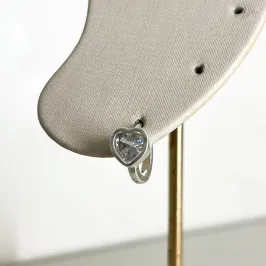 Brinco Argolinha Coração Zircônia