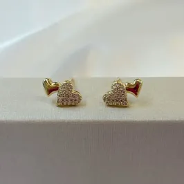 Brinco Coração Liso e Cravejado