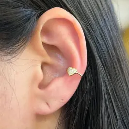 Piercing Fake Coração Cravejado