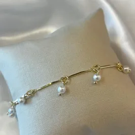 Pulseira Pérolas Penduradas