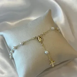 Pulseira Terço Pérola