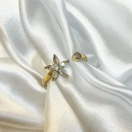 Anel Vazado Estrela e Bolinha