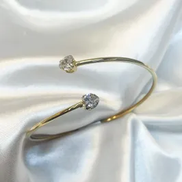 Bracelete Dois Corações Zircônia