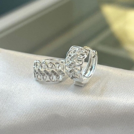 Brinco Argola Elos Cravejado no Centro