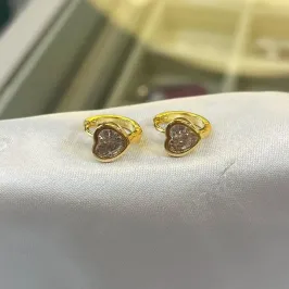 Brinco Argolinha Coração Zircônia