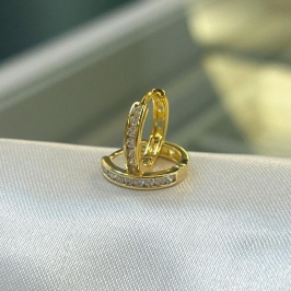 Brinco Argolinha Cravejada M