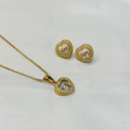 Conjunto Coração com Zircônia