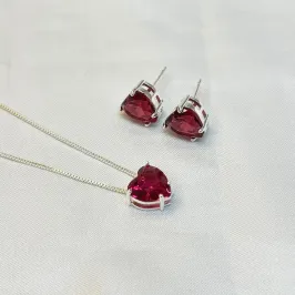 Conjunto Coração Vermelho