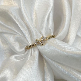 Anel Duas Gotas Zircônias e Cravejados