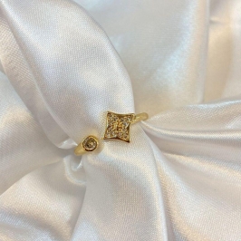 Anel Trevo e Zircônia Redonda