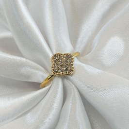 Anel Trevo Grande Cravejado