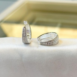 Brinco Argolinha Cravejado Largo